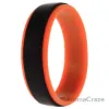 Picture of Silicone Wedding Step Ring - Orange-Black by ROQ for Men - 14 mm Ring