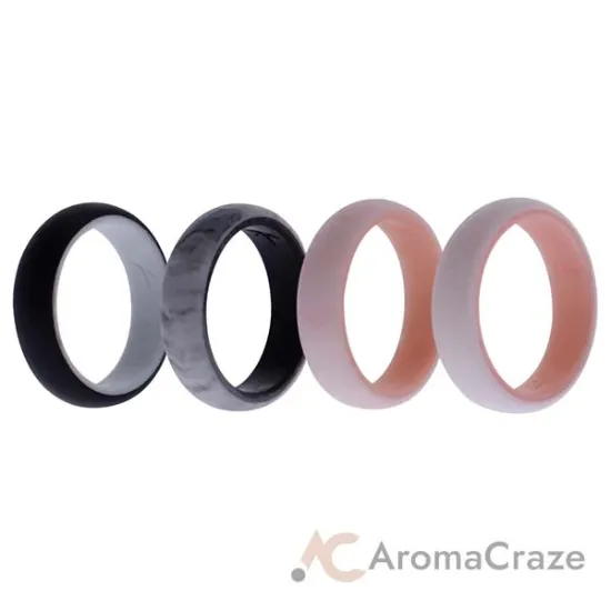 Picture of Silicone Wedding 2Layer Ring Set - Rose-Marble by ROQ for Women - 4 x 7 mm Ring