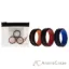 Picture of Silicone Wedding 2Layer Middle Line Ring Set - Black by ROQ for Men - 3 x 8 mm Ring