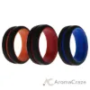 Picture of Silicone Wedding 2Layer Middle Line Ring Set - Black by ROQ for Men - 3 x 8 mm Ring
