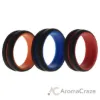 Picture of Silicone Wedding 2Layer Middle Line Ring Set - Black by ROQ for Men - 3 x 9 mm Ring