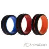 Picture of Silicone Wedding 2Layer Middle Line Ring Set - Black by ROQ for Men - 3 x 10 mm Ring