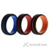 Picture of Silicone Wedding 2Layer Middle Line Ring Set - Black by ROQ for Men - 3 x 11 mm Ring