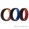 Picture of Silicone Wedding 2Layer Middle Line Ring Set - Black by ROQ for Men - 3 x 14 mm Ring
