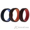 Picture of Silicone Wedding 2Layer Middle Line Ring Set - Black by ROQ for Men - 3 x 15 mm Ring