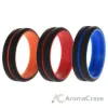 Picture of Silicone Wedding 2Layer Middle Line Ring Set - Black by ROQ for Men - 3 x 16 mm Ring
