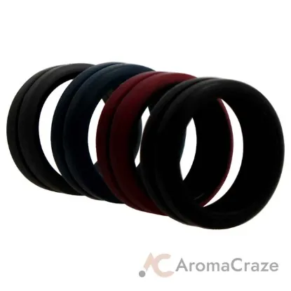 Picture of Silicone Wedding 2Layer Middle Line Ring Set - Bordeaux by ROQ for Men - 4 x 7 mm Ring