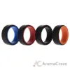 Picture of Silicone Wedding 2Layer Beveled 8mm Ring Set - Black by ROQ for Men - 4 x 7 mm Ring