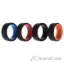 Picture of Silicone Wedding 2Layer Beveled 8mm Ring Set - Black by ROQ for Men - 4 x 7 mm Ring