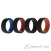 Picture of Silicone Wedding 2Layer Beveled 8mm Ring Set - Black by ROQ for Men - 4 x 8 mm Ring