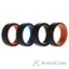 Picture of Silicone Wedding 2Layer Beveled 8mm Ring Set - Black by ROQ for Men - 4 x 9 mm Ring