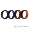 Picture of Silicone Wedding 2Layer Beveled 8mm Ring Set - Black by ROQ for Men - 4 x 10 mm Ring