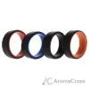 Picture of Silicone Wedding 2Layer Beveled 8mm Ring Set - Black by ROQ for Men - 4 x 12 mm Ring