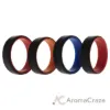 Picture of Silicone Wedding 2Layer Beveled 8mm Ring Set - Black by ROQ for Men - 4 x 14 mm Ring