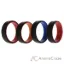 Picture of Silicone Wedding 2Layer Beveled 8mm Ring Set - Black by ROQ for Men - 4 x 14 mm Ring