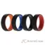 Picture of Silicone Wedding 2Layer Beveled 8mm Ring Set - Black by ROQ for Men - 4 x 15 mm Ring