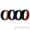 Picture of Silicone Wedding 2Layer Beveled 8mm Ring Set - Black by ROQ for Men - 4 x 16 mm Ring