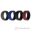 Picture of Silicone Wedding 2Layer Beveled 8mm Ring Set - Bordeaux by ROQ for Men - 4 x 7 mm Ring