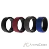 Picture of Silicone Wedding 2Layer Beveled 8mm Ring Set - Bordeaux by ROQ for Men - 4 x 8 mm Ring