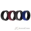 Picture of Silicone Wedding 2Layer Beveled 8mm Ring Set - Bordeaux by ROQ for Men - 4 x 9 mm Ring