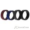Picture of Silicone Wedding 2Layer Beveled 8mm Ring Set - Bordeaux by ROQ for Men - 4 x 10 mm Ring