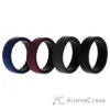 Picture of Silicone Wedding 2Layer Beveled 8mm Ring Set - Bordeaux by ROQ for Men - 4 x 12 mm Ring