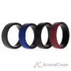 Picture of Silicone Wedding 2Layer Beveled 8mm Ring Set - Bordeaux by ROQ for Men - 4 x 13 mm Ring