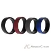 Picture of Silicone Wedding 2Layer Beveled 8mm Ring Set - Bordeaux by ROQ for Men - 4 x 14 mm Ring