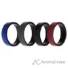 Picture of Silicone Wedding 2Layer Beveled 8mm Ring Set - Bordeaux by ROQ for Men - 4 x 15 mm Ring