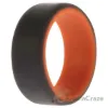 Picture of Silicone Wedding 2Layer Beveled 8mm Ring - Orange-Grey by ROQ for Men - 7 mm Ring