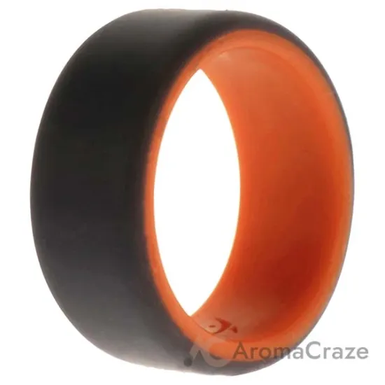 Picture of Silicone Wedding 2Layer Beveled 8mm Ring - Orange-Grey by ROQ for Men - 8 mm Ring
