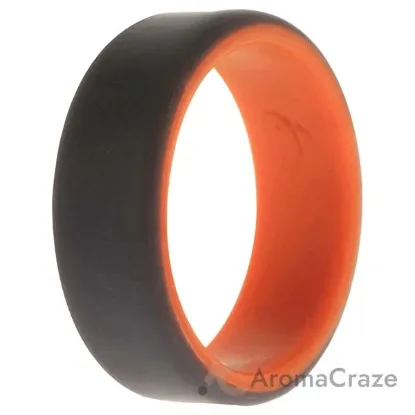 Picture of Silicone Wedding 2Layer Beveled 8mm Ring - Orange-Grey by ROQ for Men - 10 mm Ring