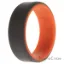 Picture of Silicone Wedding 2Layer Beveled 8mm Ring - Orange-Grey by ROQ for Men - 10 mm Ring