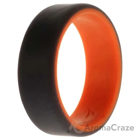 Picture of Silicone Wedding 2Layer Beveled 8mm Ring - Orange-Grey by ROQ for Men - 11 mm Ring