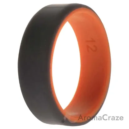 Picture of Silicone Wedding 2Layer Beveled 8mm Ring - Orange-Grey by ROQ for Men - 12 mm Ring