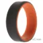 Picture of Silicone Wedding 2Layer Beveled 8mm Ring - Orange-Grey by ROQ for Men - 12 mm Ring