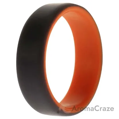 Picture of Silicone Wedding 2Layer Beveled 8mm Ring - Orange-Grey by ROQ for Men - 14 mm Ring