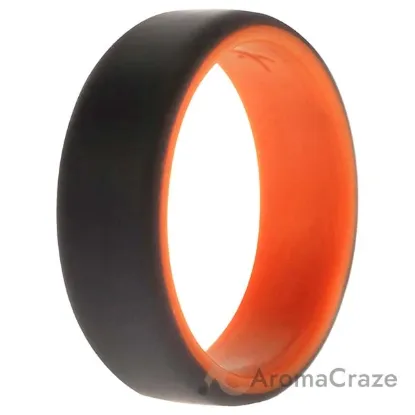 Picture of Silicone Wedding 2Layer Beveled 8mm Ring - Orange-Grey by ROQ for Men - 15 mm Ring