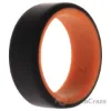 Picture of Silicone Wedding 2Layer Beveled 8mm Ring - Orange-Black by ROQ for Men - 7 mm Ring