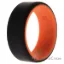 Picture of Silicone Wedding 2Layer Beveled 8mm Ring - Orange-Black by ROQ for Men - 8 mm Ring