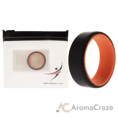 Picture of Silicone Wedding 2Layer Beveled 8mm Ring - Orange-Black by ROQ for Men - 10 mm Ring