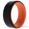 Picture of Silicone Wedding 2Layer Beveled 8mm Ring - Orange-Black by ROQ for Men - 10 mm Ring
