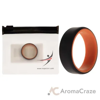 Picture of Silicone Wedding 2Layer Beveled 8mm Ring - Orange-Black by ROQ for Men - 12 mm Ring
