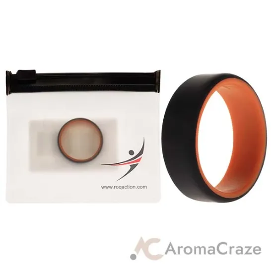 Picture of Silicone Wedding 2Layer Beveled 8mm Ring - Orange-Black by ROQ for Men - 12 mm Ring