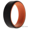 Picture of Silicone Wedding 2Layer Beveled 8mm Ring - Orange-Black by ROQ for Men - 12 mm Ring