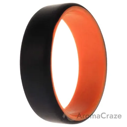 Picture of Silicone Wedding 2Layer Beveled 8mm Ring - Orange-Black by ROQ for Men - 14 mm Ring