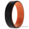 Picture of Silicone Wedding 2Layer Beveled 8mm Ring - Orange-Black by ROQ for Men - 15 mm Ring