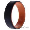 Picture of Silicone Wedding 2Layer Beveled 8mm Ring - Orange-Black by ROQ for Men - 16 mm Ring