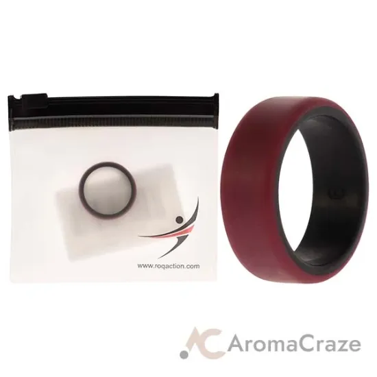 Picture of Silicone Wedding 2Layer Beveled 8mm Ring - Bordeaux by ROQ for Men - 9 mm Ring