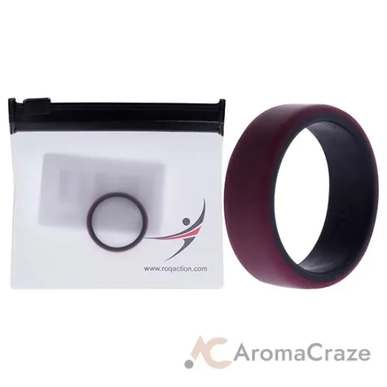 Picture of Silicone Wedding 2Layer Beveled 8mm Ring - Bordeaux by ROQ for Men - 10 mm Ring